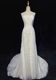 Elegant Wedding Dress Spaghetti Straps Prom Gown Evening Dress Gala Dress HZ0319
