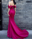 Charming Prom Dress Off Shoulder Pleated Mermaid Prom Gown Evening Dress Gala Dress HZ0319