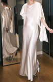 Charming Prom Dress Satin Crew Neck Prom Dress Evening Dress Gala Dress HZ0319