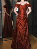 Pretty Prom Dress Wine Red V-neck Pleated Prom Dress Evening Dress Gala Dress HZ0319