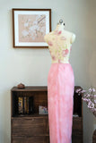 Sweet Prom Dress Flower Pleated Split Prom Gown Evening Dresses Gala Dress Party Dress HZ0319