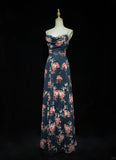 Pretty Prom Dress Spaghetti Straps Print Backless Prom Gown Gala Dress Evening Dresses HZ0319