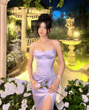 Elegant Prom Dress Spaghetti Straps Slit Evening Dresses Birthday Party Dress Prom Gown Gala Dress HZ0319