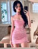 Shiny Homecoming Dress Spaghetti Straps Evening Dresses Birthday Party Dress Short Prom Gown HZ0319