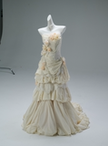 Elegant Prom Dress Strapless Pleated Flower Prom Gown Gala Dress Evening Dress HZ0319