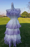 Stunning Prom Dress Strapless Ruffle Tiered Evening Dress Birthday Party Dress HZ0319
