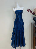 Charming Prom Dress Spaghetti Straps Pleated Evening Dress Gala Dress HZ0319