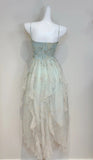 Pretty Prom Dress V-neck Pleated Print Gala Dress Evening Dress HZ0319