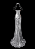 Shiny Prom Dress Halter Floor Length Gala Dress Evening Dress Prom Gown HZ0319
