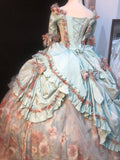 Sweet Prom Dress Square Neck Pleated Ruffle Ball Gown Quinceanera Dress Evening Dress HZ0319