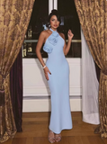 Elegant Summer Dress Halter Backless Women Dress Vacation Outfits Black Girl Outfits HZ0319