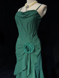 Charming Prom Dresses Spaghetti Straps Pleated Ruffle Evening Dress Gala Dress HZ0319