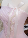 Cute Prom Dress Strapless Pleated Ball Gown Sweet 16 Dress Princess Dresses Evening Dress HZ0319
