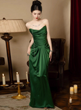 Charming Prom Dress Strapless Pleated Evening Dress Gala Dress Party Dress HZ0319