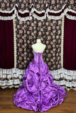 Gorgeous Prom Dress Purple Strapless Pleated Evening Dress Gala Dress HZ0319