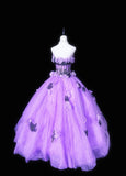 Stunning Prom Dress Purple Strapless Evening Dress Sweet 16 Dress Ball Gown HZ0319