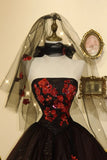 Gorgeous Prom Dress Strapless Flower Ball Gown Evening Dress Birthday Party Dress HZ0319