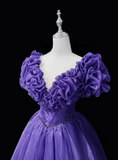 Pretty Prom Dress V-neck Pleated Evening Dress Ball Gown HZ0319
