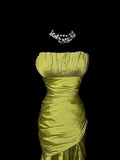 Stunning Prom Dress Strapless Pleated Long Prom Dress Mermaid Evening Dress Birthday Party Dress HZ0319