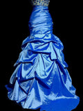 Charming Prom Dress Strapless Pleated Mermaid Evening Dress Gala Dress HZ0319