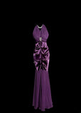 Elegant Prom Dress Purple V-neck Pleated Mermaid Evening Dress Gala Dress HZ0319