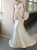 Charming Wedding Dress Sweetheart Flower Pleated Mermaid Wedding Dress HZ0319