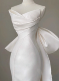 Beauty Wedding Dress Strapless Bowknot Pleated Mermaid Wedding Dress HZ0319