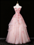 Shiny Prom Dress Sweetheart Tulle Floral Birthday Party Outfits Evening Ball Gown HZ0319