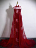 Charming Prom Dress A Line Wine Red Strapless Birthday Party Outfits Evening Gown HZ0319