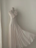 Elegant Prom Dress A Line V-neck Pleated Evening Dress Birthday Party Dress HZ0319