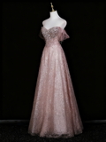 Shiny Prom Dress A Line Off Shoulder Crystal Evening Dress Quinceanera Dress HZ0319