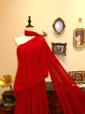 Pretty Prom Dress A Line One Shoulder Pleated Evening Dress Gala Dress HZ0319