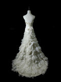 Elegant Wedding Dress A Line Strapless Tulle Tiered Wedding Dress HZ0319