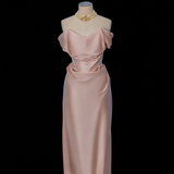 Minimalist Prom Dress Strapless Pleated Gala Dress Evening Dress HZ0319