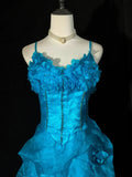 Vintage Prom Dress Spaghetti StrapsTulle Evening Dress Birthday Party Dress HZ0319