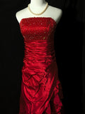 Stunning Prom Dress A Line Strapless Pleated Tiered Evening Dress Gala Dress HZ0319