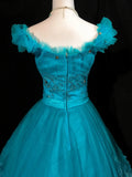 Pretty Prom Dress Crew Neck Tulle Ball Gown Quinceanera Dress Evening Dress HZ0319