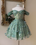 Stunning Homecoming Dress Off Shoulder Pleated Short Prom Dress Birthday Party Outfits HZ0319