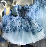 Pretty Homecoming Dress Sweetheart Floral Tulle Short Prom Dress Sweet 16 Outfits HZ0319