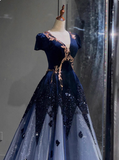 New Arrival Prom Dress A Line V-neck Pleated Evening Dress Gala Dress HZ0319