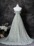 Charming Prom Dress Strapless Pleated Print Evening Dress Gala Dress HZ0319