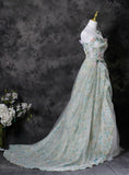 Charming Prom Dress Strapless Pleated Print Evening Dress Gala Dress HZ0319