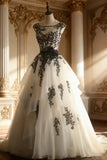 Elegant Prom Dress Crew Neck Pleated Tulle Evening Dress Gala Dress Ball Gown HZ0319