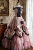 Elegant Prom Dress Strapless Pleated Tiered Evening Dress Sweet 16 Dress Ball Gown HZ0319