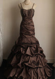 Elegant Prom Dress Spaghetti Straps Pleated Mermaid Evening Dress Gala Gown HZ0319