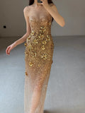 Shiny Prom Dress Crew Neck Evening Dress Birthday Party Dress Gala Dress HZ0319