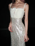 Shiny Prom Dress Spaghetti Straps Sequins Evening Dress Gala Dress Formal Dress HZ0319