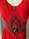 Beauty Short Prom Dress Red Crew Neck Pleated Cocktail Gown Formal Dress HZ0319