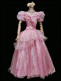 Retro Prom Dress Crew Neck Ruffle Pleated Ball Gown Quinceanera Dress Evening Dress HZ0319