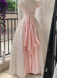 Charming Prom Dress Crew Neck Pleated Print Ball Gown Evening Dress Quinceanera Dress Birthday Party Dress HZ0319